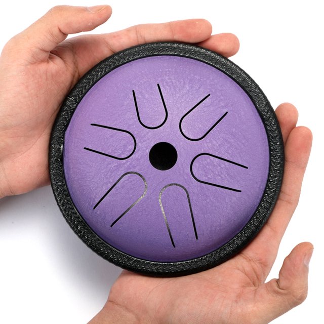 Tambour à Langue Portable en Acier de 5,5 Pouces Mini Tambour à Main 6 Tons Instrument de Percussion