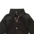 thumbnail image 3 of LSLJS Longues Chemise Habillée à Manches pour Garçons, Chemises à Boutons pour Enfants Bébés Garçons Hauts Décontractés Blouse à Col Rabattu Tenue Formelle Vêtements Cadeaux pour Enfants, 3 of 5