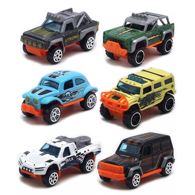 6Pcs Simulation Alloy Car Toy Police Fire Truck Off-road Racing Model Kids Gift