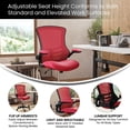 thumbnail image 4 of EMMA + OLIVER Mid-Back Red Mesh Ergonomic Drafting Chair with Foot Ring and Flip-Up Arms, 4 of 4
