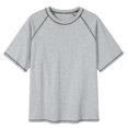 thumbnail image 1 of Styesk T-Shirts pour Homme T-shirt Rétro Décontracté pour Homme Couleur Unie Col Rond Collection Coupe Ample Manches d'Épaule, 1 of 2