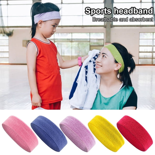 LJNYFDC Bandeau d'Entraînement Bandeau de Sport Grande Absorption de la Sueur Haute Élasticité Extensible Antidérapant Respirant Tricoté Couleur Unie Réutilisable Yoga