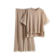 thumbnail image 1 of Ensembles Assortis pour Femmes Manches Courtes Col Rond Chemises Pantalons Larges Amples Pyjamas Ensembles Vêtements d'Été pour Femmes, 1 of 7