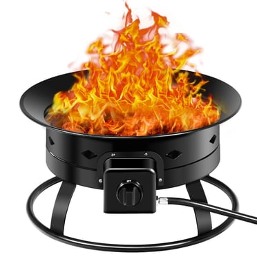 Gymax Portable Propane Outdoor Gas Fire Pit W/ Cover & Carry Kit 19-Inch 58,000 BTU