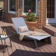 thumbnail image 2 of Topbuy Patio Chaise Lounge Chair Outdoor Recliner w/ 6-Level Adjustable Backrest Breathable & Quick-Drying Fabric, 2 of 8