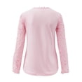 thumbnail image 5 of Jsaierl 2024 Automne Chemises en Dentelle pour Femmes Manches Longues Blouses Unies Confortables Col Rond Chandail Décontracté Mode Hauts pour Dames, 5 of 5