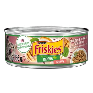 Friskies Poulet à l'intérieur & Casserole de dinde à Gravy, Nourriture pour chats mouillés 156g
