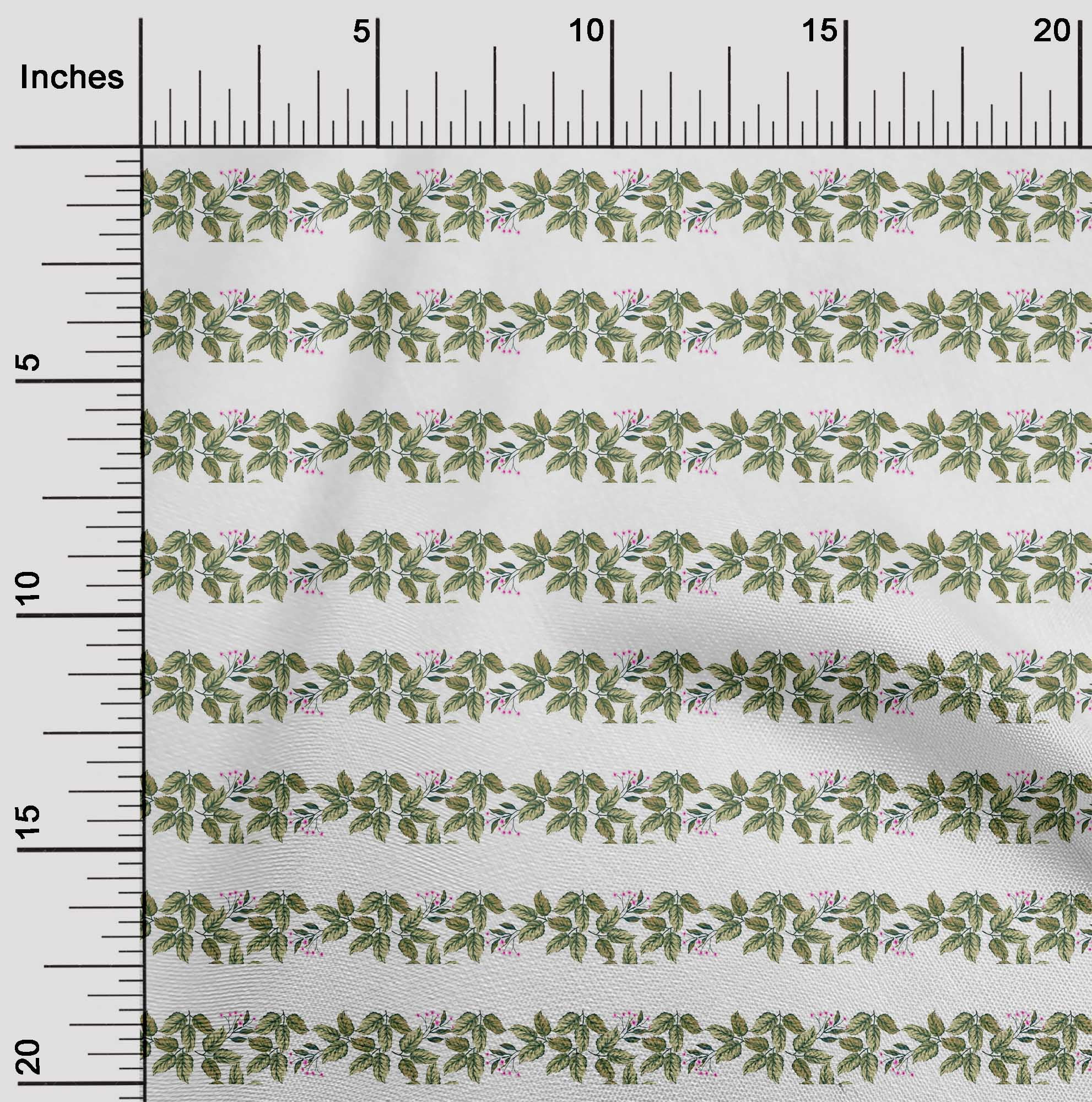 oneOone Tissu Viscose Georgette Imprimé Floral & Feuilles Tissu BTY 42 Pouces de Large