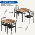 thumbnail image 3 of 3-Piece Dining Table Set for 2, Square Wooden Kitchen Table with Chairs, Compact Dining Set for Apartments, Studios, and Small Areas, 3 of 7