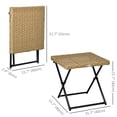 thumbnail image 3 of Outsunny Folding Rattan Coffee Table Patio Wicker Side Table, Natural, 3 of 10