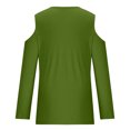 thumbnail image 5 of Yuyuzo Womens Tunic Tops Cold Shoulder Long Sleeve Shirts Loose Solid Color Lightweight Tee Tops, 5 of 5
