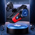 thumbnail image 2 of Casque Bluetooth pour Moto, Haut-Parleur Casque Intercom Écouteur Bluetooth 5.0 Réduction de Bruit Intelligente Longue Portée Casque de Moto Écouteurs Bluetooth, 2 of 8