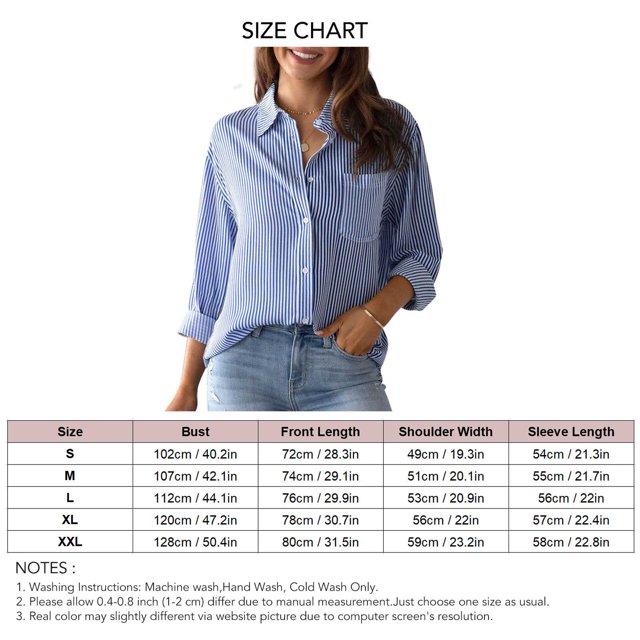 Chemisier Cardigan Décontracté à Col à Revers et Rayures pour Femmes Automne avec Boutons Manches Longues Poche Poitrine