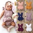 thumbnail image 5 of Newborn Baby Girl Ruffle Solid Romper Backcross Bodysuit Jumpsuit Outfit Sunsuit Baby Clothes, 5 of 5