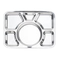 thumbnail image 3 of Assiette Compartimentée en Acier Inoxydable à 6 Sections Plateau pour Lunch et Aliments Assiette de Séparation, 3 of 7