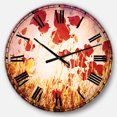 thumbnail image 1 of DesignArt Poppy Flowers on Blue Background Large Wall Clock, 1 of 2