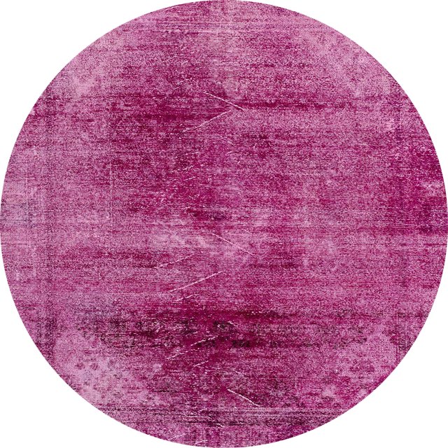 Ahgly Company Tapis d'Intérieur Ronds Abstraits Oriental Rose Vif, 5 Pieds Rond