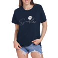 thumbnail image 1 of LUOGENLI T-shirts pour Femme pour Femmes T-shirts pour Femmes Motif Imprimé Tournesol Col Rond T-Shirt à Manches Courtes Haut T-shirts pour Femmes T-shirts Graphiques Vêtements d'Été Bleu Foncé S, 1 of 6
