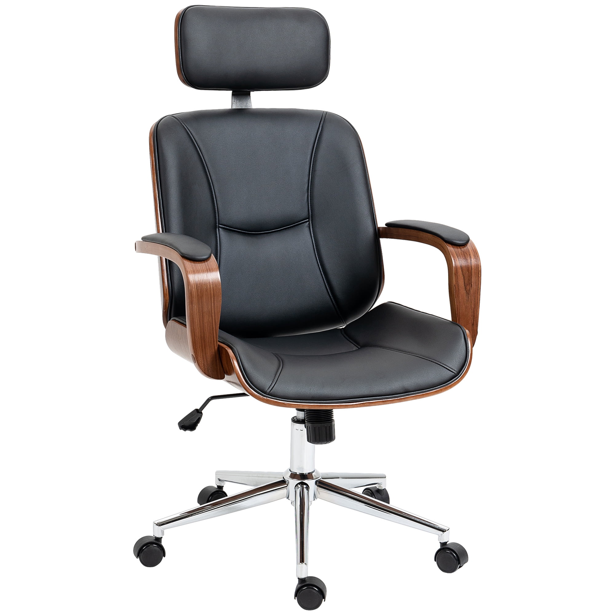 HOMCOM Office Chair, Swivel Desk Chair with Adjustable Height, Black