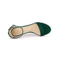 thumbnail image 4 of BLISSFUL STEP Sandales à Petits Talons pour Femmes à Brides, Bout Ouvert, Cheville, Vert 9, 4 of 7