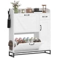 thumbnail image 1 of HOMCOM Armoire à Chaussures, Armoire de Rangement pour Chaussures Style Ferme avec Armoire Latérale Blanc, 1 of 10