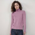thumbnail image 2 of Women's Wool Seamless Turtleneck Knitted Pullover Sweater Long Sleeve First Line Tops, 2 of 4