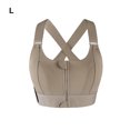 thumbnail image 3 of Langgg Front Zipper Sports Bra Comfortable Compression Fit Gym Athletic Support Breathable Sports Bras Vest Dark Green L, 3 of 6