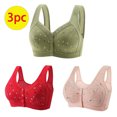 thumbnail image 2 of Timegard 3pc Plus Size Bras for Women Front Closure Button Full Support Bralette Comfort Seniors Bras, 2 of 6