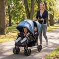 thumbnail image 2 of OLAKIDS Double Stroller, Foldable Baby Tandem Stroller with Djustable Backrest Canopy Footrest, 5-Point Harness, Storage Basket, Convertible Compact Lightweight Twin Stroller for Infants and Toddlers, 2 of 9