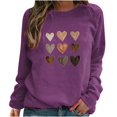 thumbnail image 2 of Chemise de Saint-Valentin pour Femmes 2024 Col Rond Chemises Décontractées Cœur d'Amour Graphiques Tees Manches Longues Amples Pull Tops Mode Vacances T-Shirt, 2 of 6
