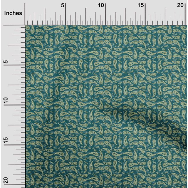 oneOone Polyester Lycra Fabric Paisley Block Decor Fabric Printed BTY 56 Inch Wide