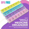 thumbnail image 2 of CUITING Weekly Pill Organizer  4-Times-a-Day  BPA-Free Plastic Container, 2 of 9