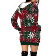 thumbnail image 3 of Jsaierl Robe à Capuchon pour Femmes Noël Grande Taille Tunique de Noël Chandails à Capuchon Robes Chandail Femme Tenue d'Automne Tendance, 3 of 5