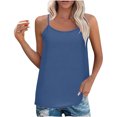 thumbnail image 1 of Yuyuzo Camisoles Débardeurs pour Femmes Sans Manches Hauts de Sortie Encolure Carrée Camis Décontractés Amples T-Shirts Tees, 1 of 7
