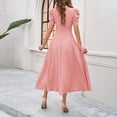 thumbnail image 5 of Daiosportswear Robe à Col en V pour Femme, Couleur Unie, Taille Haute, Manches Courtes, Rose, m(m), 5 of 5