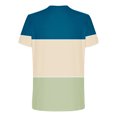 thumbnail image 4 of Plebaso T-Shirts pour Hommes à Blocs de Couleur Manches Courtes Chemises Imprimées Col Ras du Cou Été Décontracté Amples T-Shirts Hauts, 4 of 5