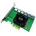 thumbnail image 3 of MesaSe Hot PCI Express X4 20Gb 1 To 6 Riser Card PCI-E To PCI-E Adapter PCIE Slot 4X To 16X USB 3.0 Riser Extender For Bit Miner Mining, 3 of 5