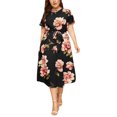 thumbnail image 1 of Ketyyh-chn99 Robes de Printemps pour Femmes Robe Soleil Robes pour Femmes Manches à Volants à Étages Robe Trapèze Courte Noir,5TG, 1 of 5