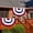 Wine#51702, variant on Independence Day Yard Fence Flag, Scalloped Fan-Shaped Patriotic Star Stripe Banner with Canvas Header and Eyelets, Polyester, Wine, 90x45 cm, 1 Pack