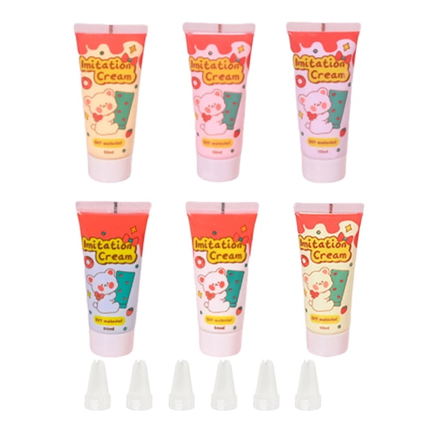 6 Pieces Simulation Whipped Cream Glue Set Hair Accessories Cream Clay Glues Style A