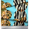 thumbnail image 3 of Soimoi Blue Poly Georgette Fabric Leopard & Wild Animal Skin Fabric Prints by Yard 42 Inch Wide, 3 of 3