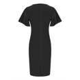 thumbnail image 4 of EQWLJWE Liquidation d'Économies d'Été! Robe de Bureau pour Femme, Col Rond, Manches à Volants, Unie, Taille à Boutons, Robe Quotidienne, Robes d'Été 2023, 4 of 6