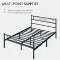 thumbnail image 3 of Yaheetech Simple Metal Platform Bed with Curved Design, Queen, Black, 3 of 10