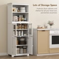 thumbnail image 4 of HOMCOM Armoire de Garde-Manger Autoportante de Cuisine 63 Pouces pour Rangement des Aliments avec Étagères Blanc, 4 of 10