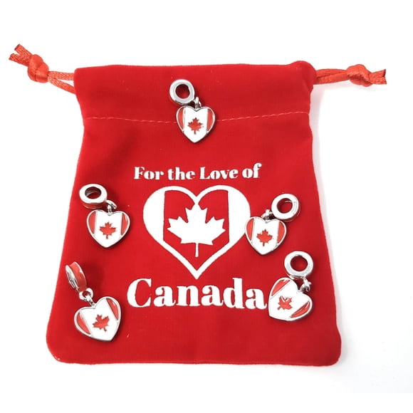 5 Canada Flag Pendants