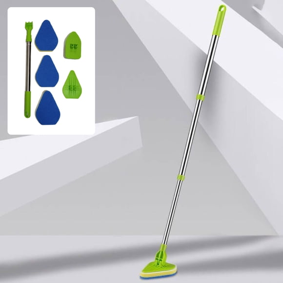 Scrub Cleaning Brush With Long Handle 37'' Extendable Floor Scrubbers With Stiff Bristles And 3 Sponge Brush Detachable Kitchen Brush For Shower Bathroom Bath, Czzoypi 2025 Scrub Cleaning Brush With