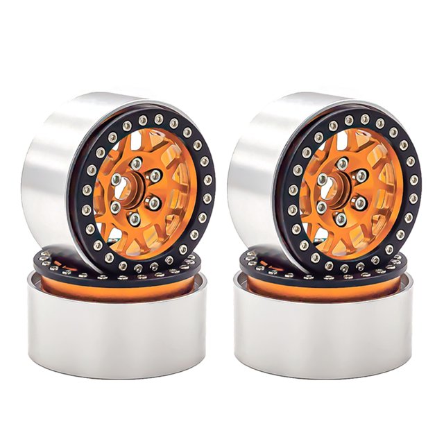 Labymos Jante de Roue en Alliage d'Aluminium, Jantes de Roue à Moyeu à Perles, 4 Pcs, 1,9 Po, Remplacement pour 1/10 TRX4