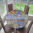 thumbnail image 3 of Rongfmy Vinyl Tablecloth Round Table Cover Cloth Party 48'' 60'' J - 150cm (60 Inch)., 3 of 6
