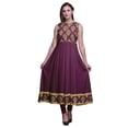 thumbnail image 1 of Bimba Robe Anarkali en Damas Magenta Foncé à Col Mandarin Sans Manches Kurtis pour Femmes Robe Maxi à Imprimé XXX-Large, 1 of 6