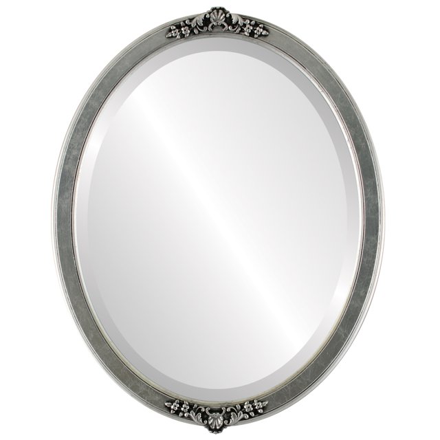 Miroir Encadré Athena - Feuille d'Argent avec Antique Noir